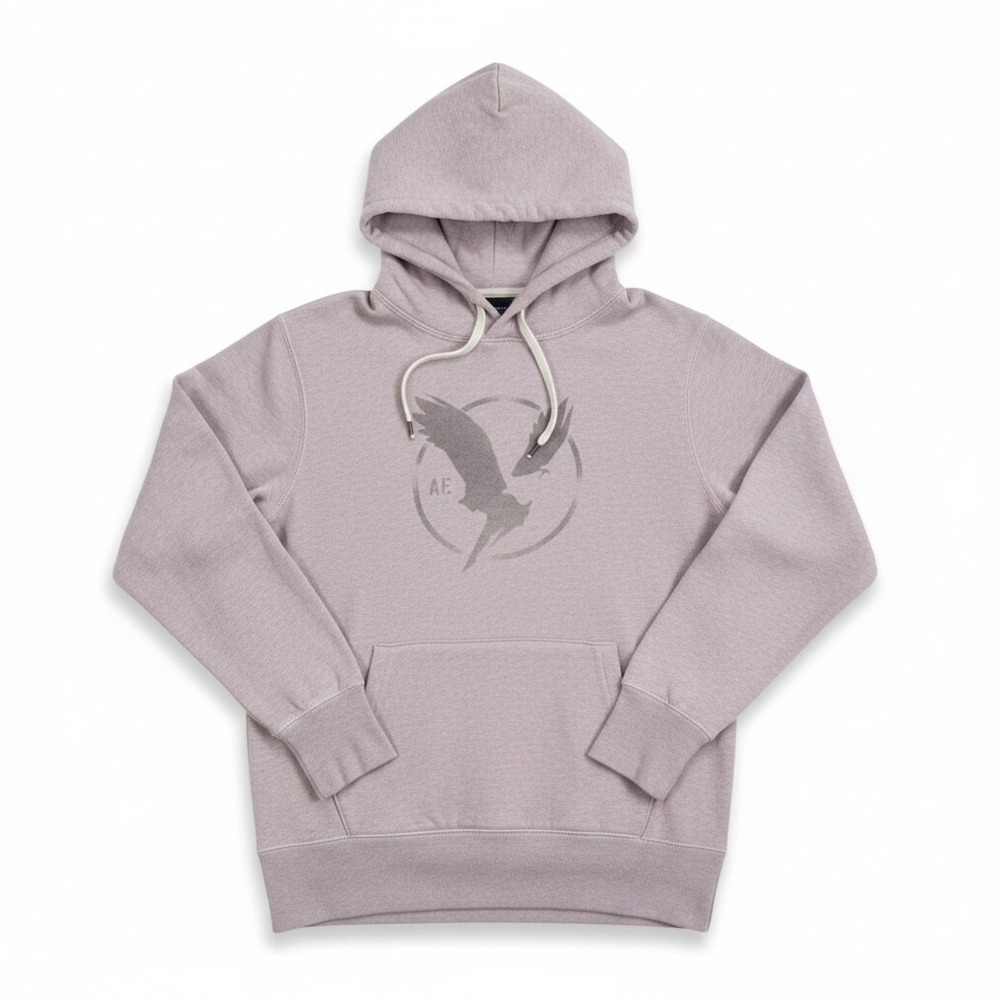 American Eagle Womens S‎ Mauve Pink Graphic Hoodie Sweatshirt Casual Cozy Boho